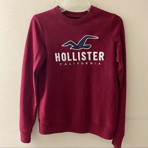 Hollister California pullover sweatshirt; size XS and color is maroon